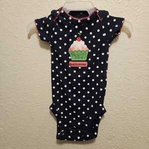 3/$6 Carter's Navy Polka Dot Cupcake Onesie